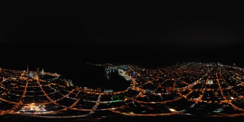 360 night panorama of Batumi, Adjara, Georgia