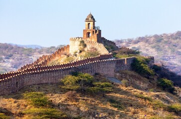 Fototapeta na wymiar fortification Jaigarh fort Amer Amber Jaipur India