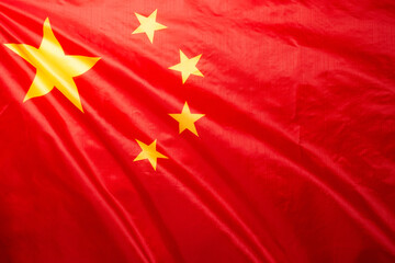 China flag waving as a background.