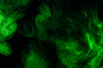 Green steam on a black background.