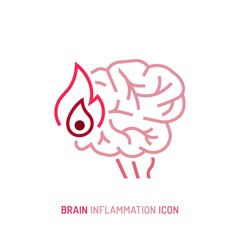Modern icon, sign, pictogram in outline style. Human mind, brain, thinking symbol.