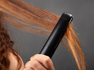 hair straightening with an iron, hair care.