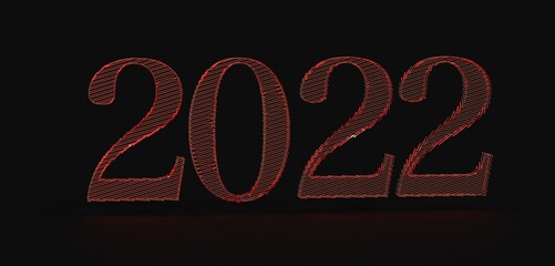 Kalendar Jahr 2022 in 3d