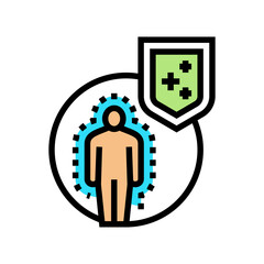 Fototapeta body immunity defense color icon vector. body immunity defense sign. isolated symbol illustration obraz