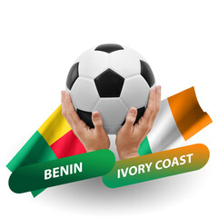 Soccer football competition match, national teams benin vs ivory coast