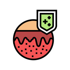 Fototapeta skin immunity defense color icon vector. skin immunity defense sign. isolated symbol illustration obraz