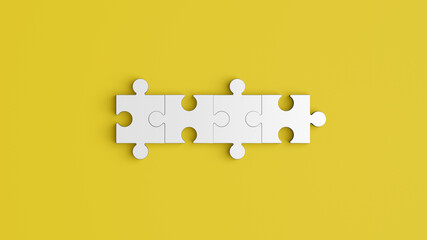 Jigsaw puzzle action background. 3D render illustration.