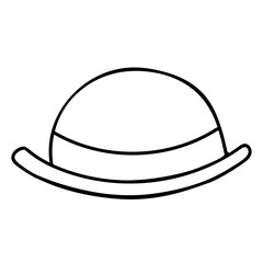 Beautiful hand drawn fashion vector illustration of a hat isolated on a white background for coloring book