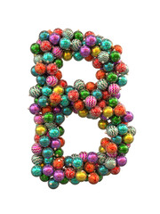 Festive Christmas ornament typeface the character B