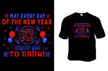New year T- Shirt, Unisex, 100% Typography, Vector graphic for t shirt and print design. Greeting card,  Poster, Mug Design.