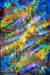 3d fractal illustration. Abstract fractal in bright and colorful color. Abstract forms.