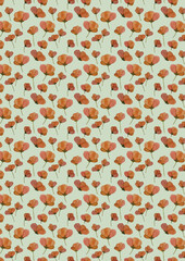 핸드드로잉 수채화 빈티지 동백꽃 ,  hand drawing watercolor vintage camellia