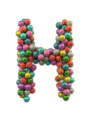 Festive Christmas ornament typeface the character H