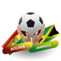 Soccer football competition match, national teams bolivia vs jamaica