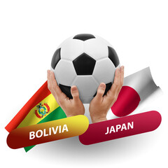 Soccer football competition match, national teams bolivia vs japan