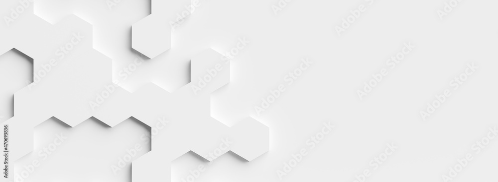 Poster modern minimal white offset honeycomb hexagon geometrical pattern background inlay template flat lay
