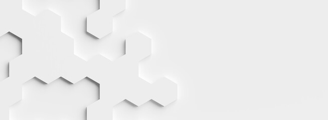 Modern minimal white offset honeycomb hexagon geometrical pattern background inlay template flat lay top view from above