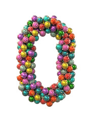 Festive Christmas ornament typeface the character O