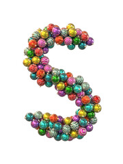 Festive Christmas ornament typeface the character S