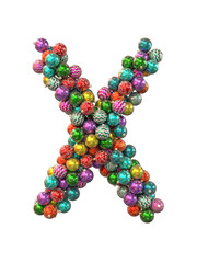 Festive Christmas ornament typeface the character X