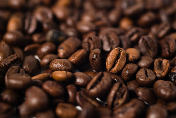Roasted coffee bean isolated on white background