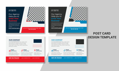 Creative modern and clean amazing corporate business postcard design template. 