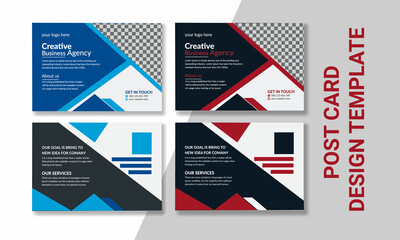 Creative business postcard design template. 