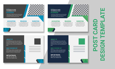 Corporate modern and clean vector postcard illustration. 