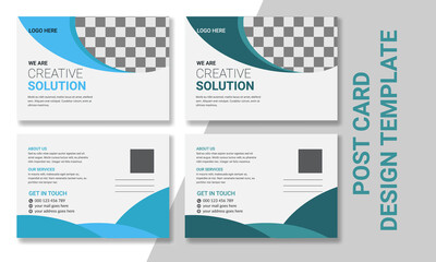 Corporate business creative pos tcard design template. 