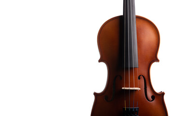 A part of a violin or a viola on a white background