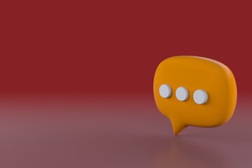 Chat Bubble. Talk, Dialogue, Messenger or Online Support Concept. 3d Rendering