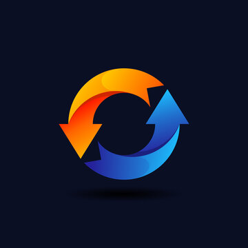 circular arrow shape logo for design template