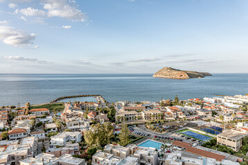 stuning view from the old town over the Agia Marina at Platanias - obrazy, fototapety, plakaty