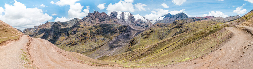 Fototapeta premium Peruvian mountains landscape close to Vinicunca Rainbow Mountain in Cusco Province, Peru