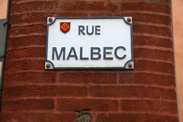 Street name sign in Toulouse, France