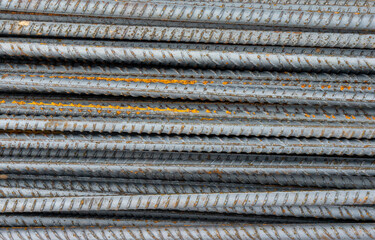 Steel rods bars can used for reinforce concrete, steel texture for background. Construction concept. Texture