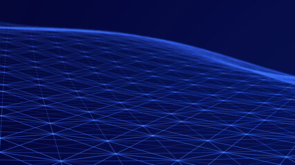Honeycomb network concept. Data transfer. Digital technological background. 3D rendering
