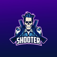 esport logo shooter skull
