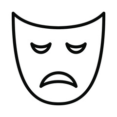 Carnival mask flat line icon. Carnival dressing. Costume for masquerade. Outline sign for mobile concept and web design, store