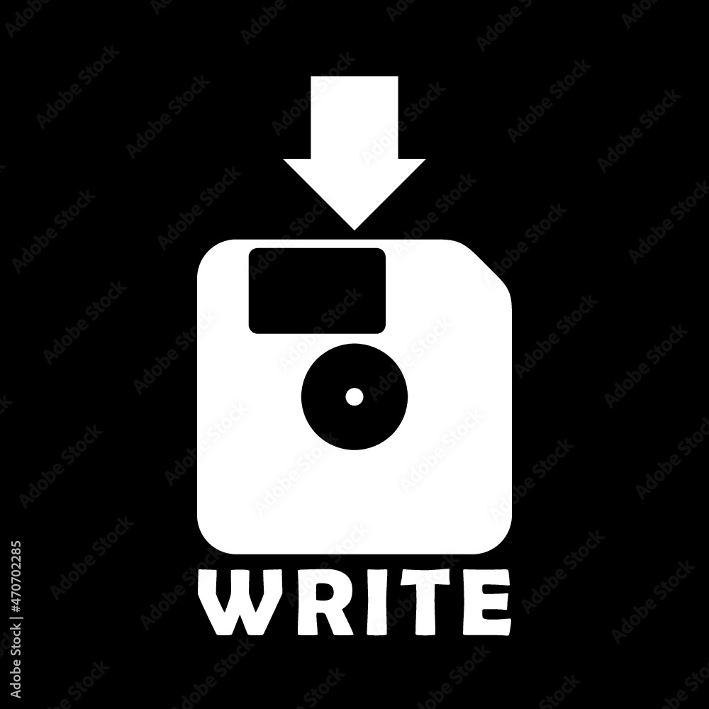 Poster floppy icon in simple style isolated on dark background