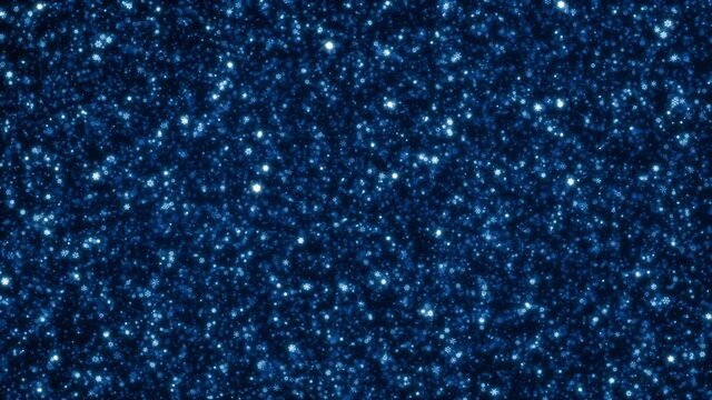 Blue abstract generic Christmas holidays design loop background with copy space and Snowflake Pattern. Festive Concept 3D animation of luxury Xmas celebration and elegant Happy New Year showcase.