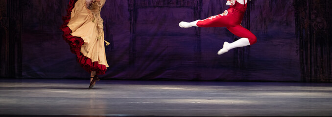 Closeup of ballet couple dancing