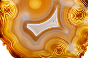 Macro stone Agate mineral on white background