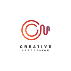 Abstract Letter C Logo. Letter C Circle With Wave Shape. Design vector illustration