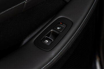 Seat heating controller buttons close up view. Car interior. Seat heater button, car interior. Heating mode Off.