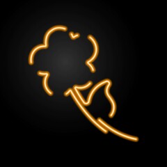 flower neon sign, modern glowing banner design, colorful modern design trends. Vector illustration.