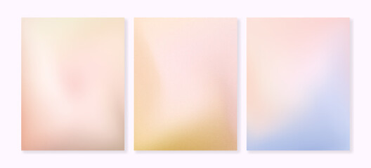 Pearl motives. Set of vector grainy gradient backgrounds in pastel colors. For covers, wallpapers, branding, social media and many other projects. You can use a grainy texture for each background. - obrazy, fototapety, plakaty