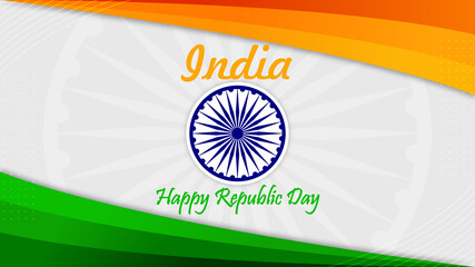 india republic day web banner abstract ornament ashoka wheel vector illustration