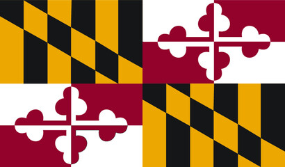Maryland Flag - Actual CMYK Colors. - obrazy, fototapety, plakaty