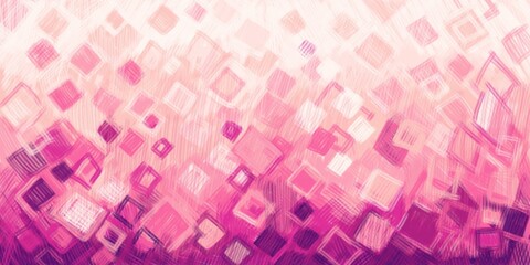 Beautiful background. Hand drawn pink template with the squares. 